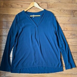 Gap Factory Mixed Media Teal Long Sleeve Top